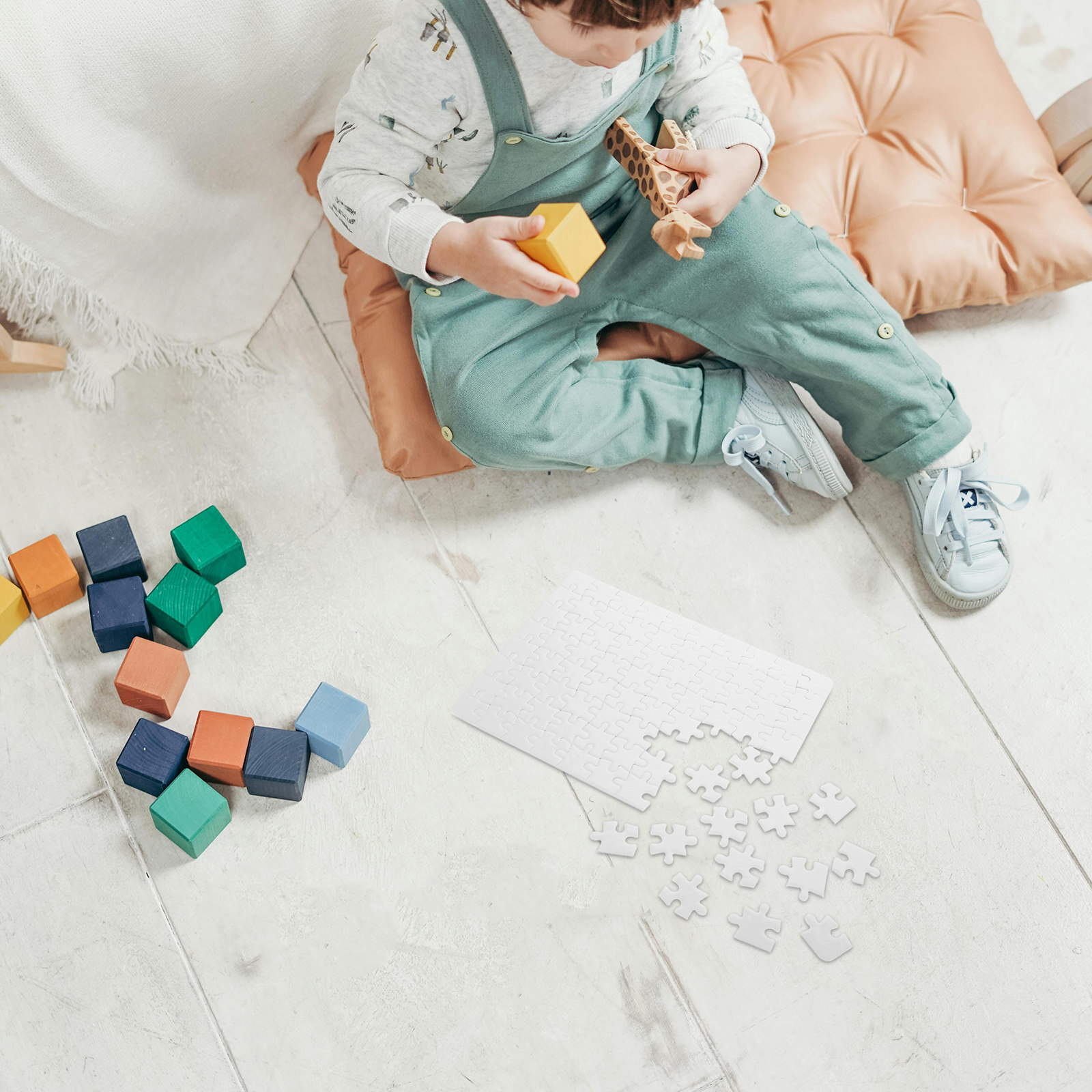 Puzzle Blank White - 4 ألواح ألغاز فارغة بيضاء، لوح