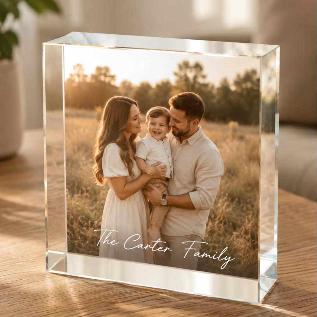 كتلة صور أكريليك مخصصة للعائلة - مراجعة Photo Acrylic Block وسعره