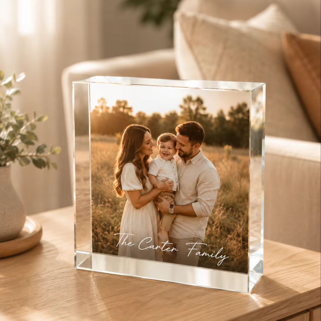 كتلة صور أكريليك مخصصة للعائلة - مراجعة Photo Acrylic Block وسعره